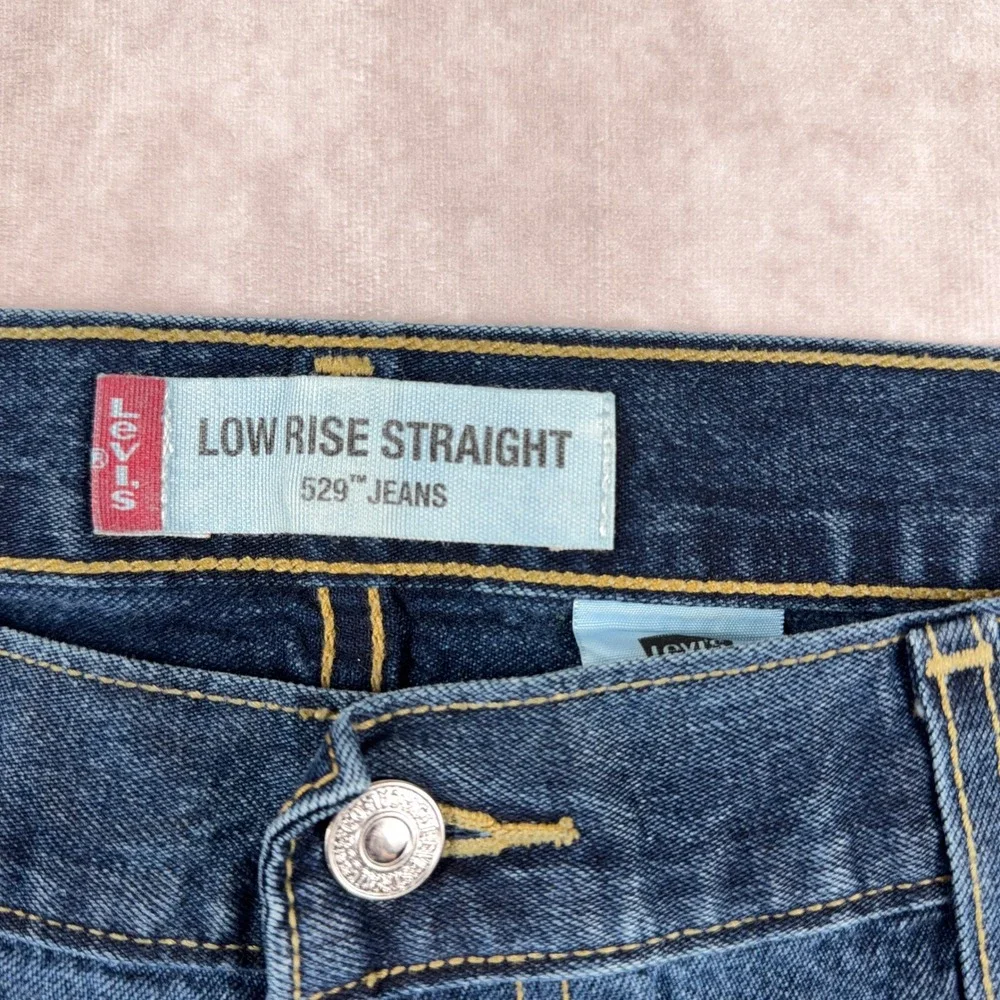 Vintag Levi's 529 Low Rise Straight Leg Jeans 40 x 32‎ Blue Denim